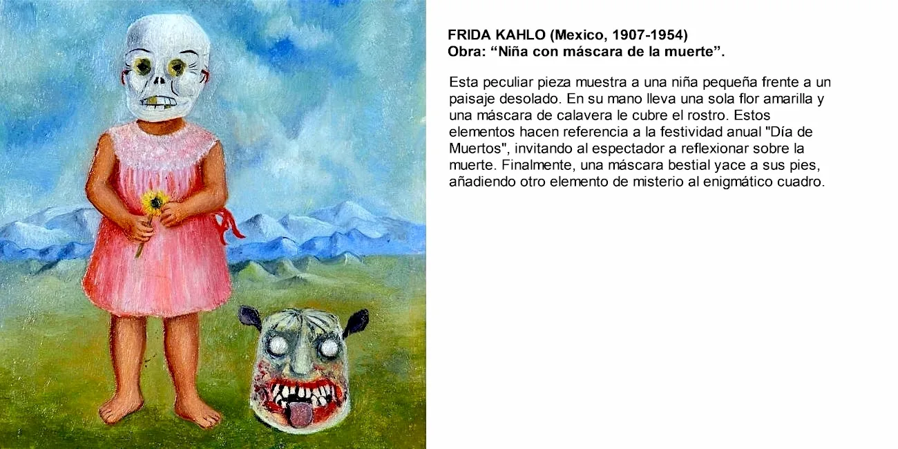 HALLOWEEN — terror/05 FridaKahlo NinaConMascaraMuerte