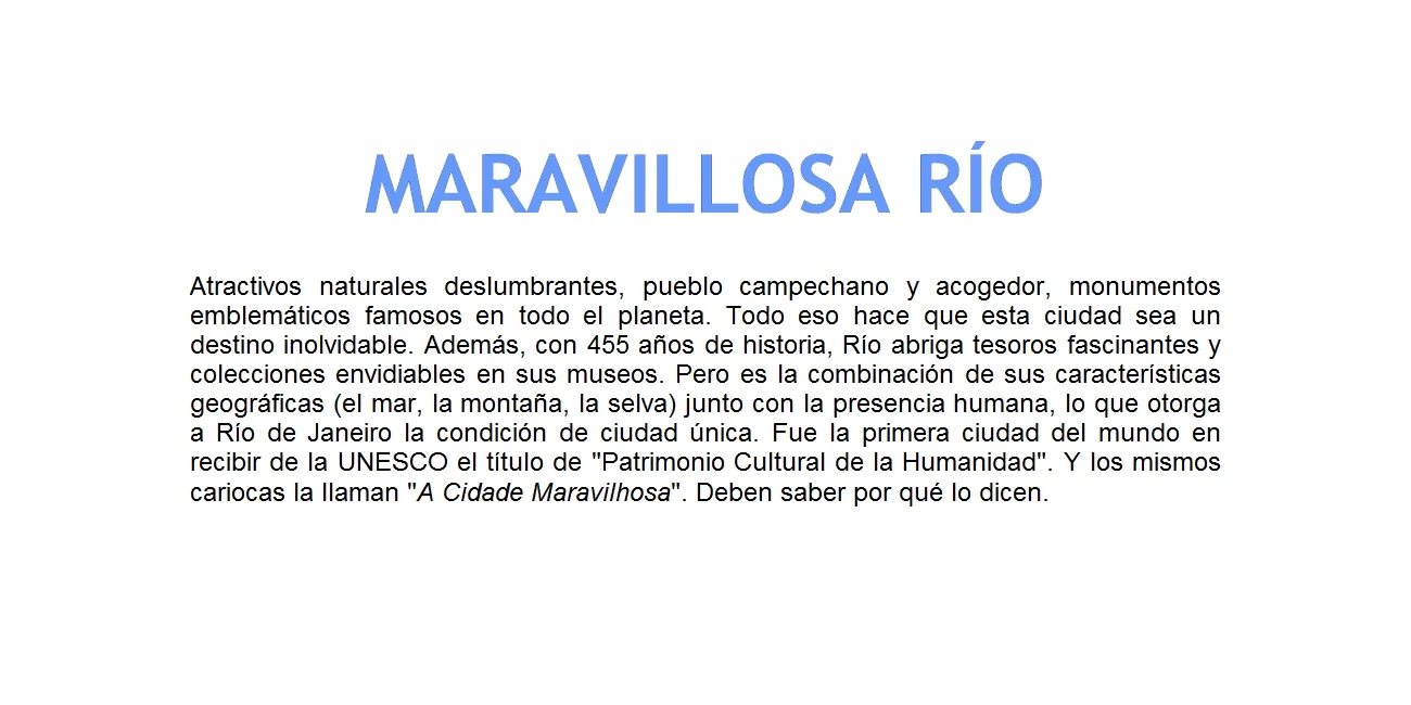 RÍO DE JANEIRO — 00