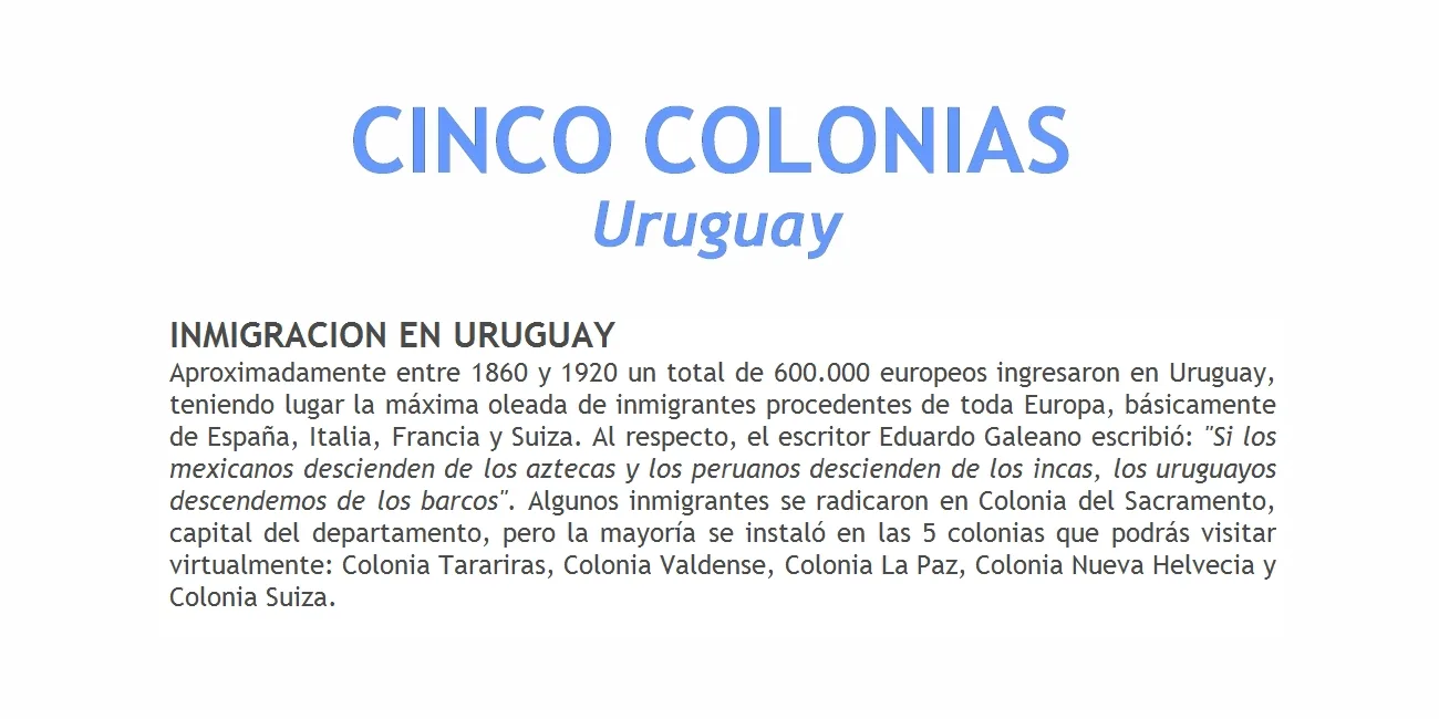 CINCO COLONIAS URUGUAYAS — 00