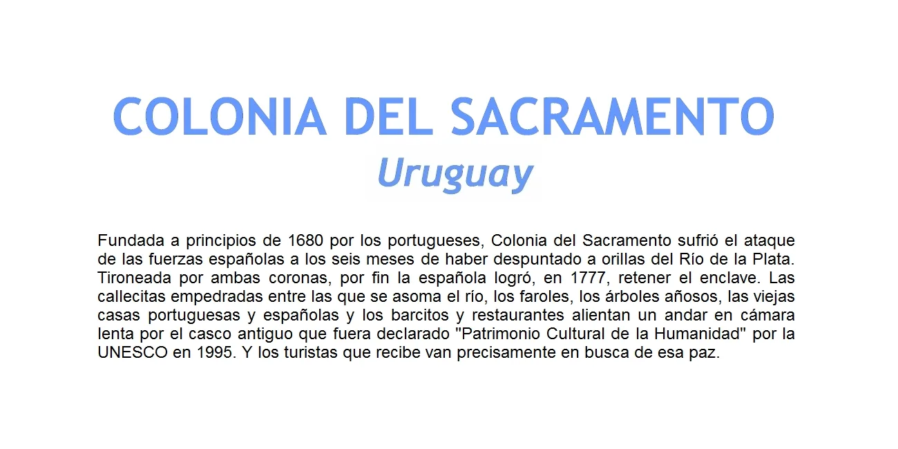 COLONIA SACRAMENTO — 00